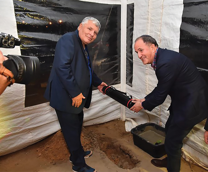 Abu Yehiel Construction Company - Yehiel Abu in the cornerstone laying ceremony, High-Tech Campus