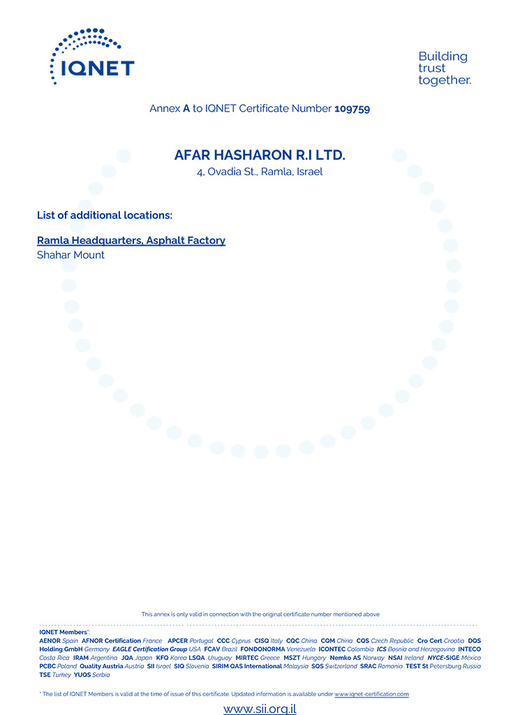 Afar Hasharon R.I. Ltd. - 14