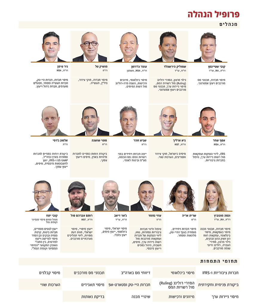 שטיינמץ עמינח ושות' UHY, רו"ח - פרופיל הנהלה